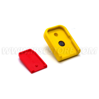 DPM MFPY-GL/1 Magazine Floorplate with Car Glass Breaker for GLOCK 9mm/.40S&W/357Sig Polymer Yellow 