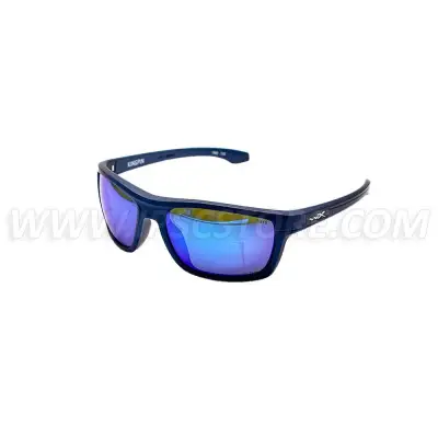 Óculos com Armação Grafitte Fosco Lentes Azuis Espelhadas Polarizadas Wiley X ACKNG09 KINGPIN 