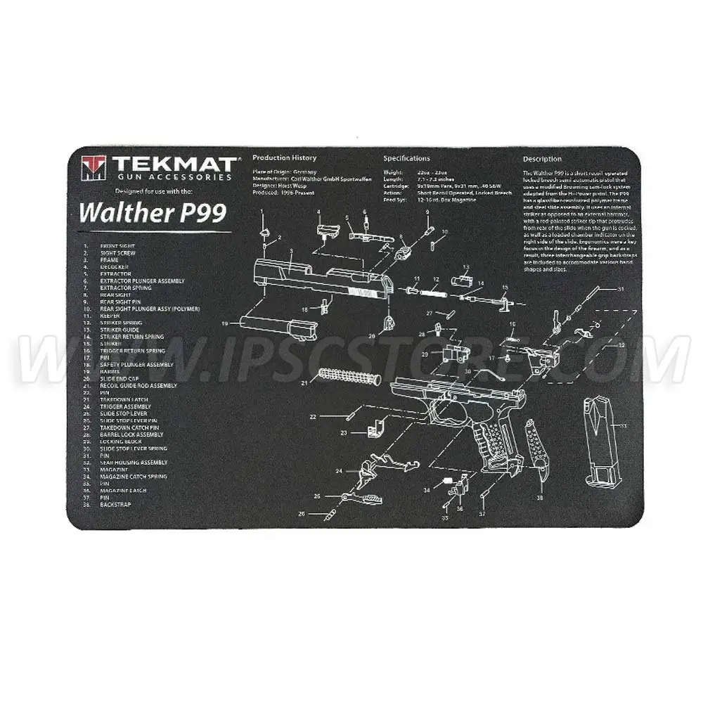 Коврик для Чистки Оружия Tekmat Walther P99