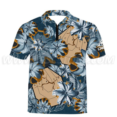 DED Blue Bullet Floral IPSC Target T-Shirt