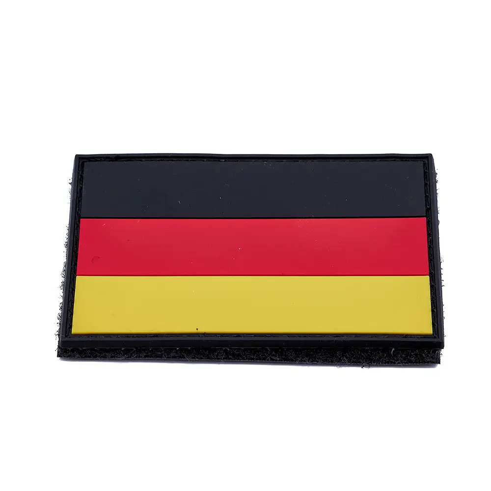 Pvc Patch German Germany Flag PVC Patch with Hook and Loop Fastener, 5x8 cm